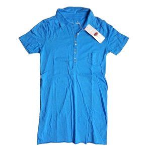 81HOURS Washington Infinity Front Button polo Top Shirt Blue ( S )